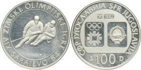 Yugoslavia, 100 Dinara Belgrad 1982 - Winter Olympics in Sarajevo