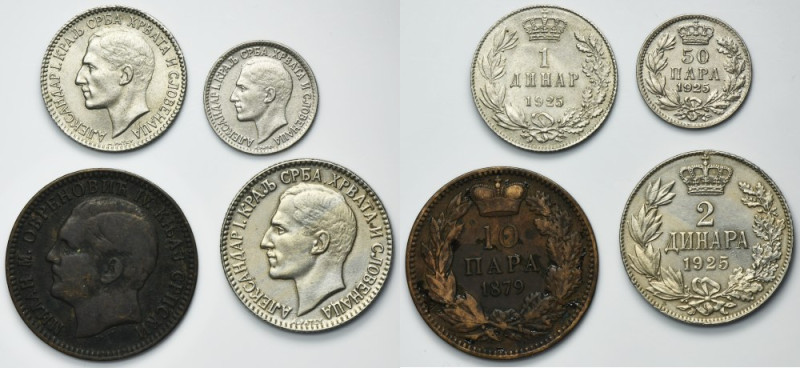 Set, Yugoslavia and Serbia, 10 Pair, 50 Pair, 1 Dinar and 2 Dinars (4 pcs.) Set ...