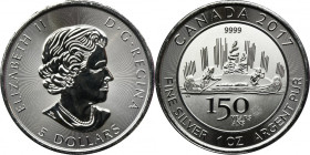 Canada, Elizabeth II, 5 Dollars Ottawa 2017 - Voyageur