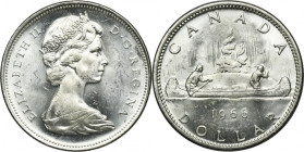 Canada, Elizabeth II, 1 Dollar 1966 - Canoe