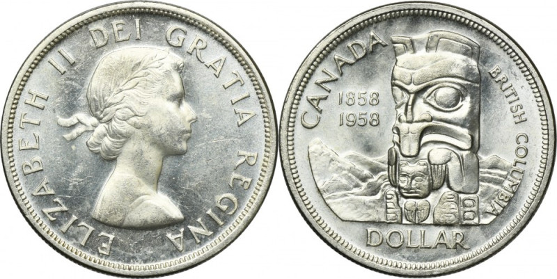 Canada, Elizabeth II, 1 Dollar Ottawa 1958 - British Columbia Issued minted to c...