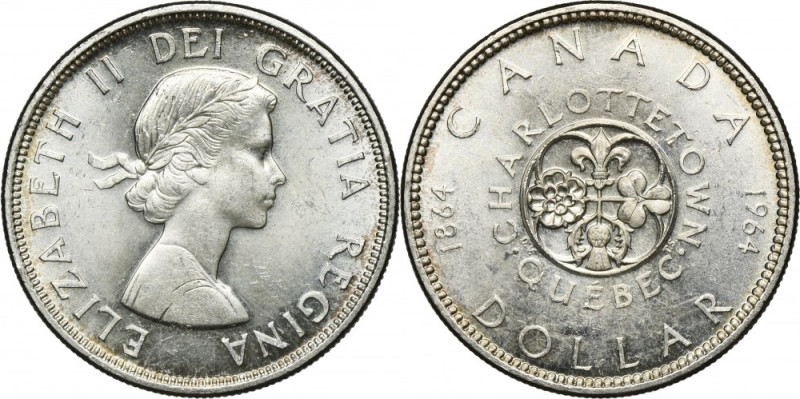 Canada, Elizabeth II, 1 Dollar Ottawa 1964 - 100th Anniversary of the Charlottet...