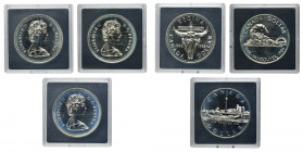 Set, Canada, Elizabeth II, 1 Dollar Ottawa (3 pcs.)