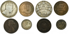 Set, Canada, Victoria, George V and Edward VII, 1 Cent, 10 Cents and 50 Cents (4 pcs.)