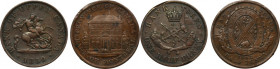 Lot, Canada, 1/2 Penny Token 1842 and 1850 (2 pcs)