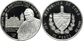 Cuba, 10 Pesos Havana 1998 - John Paul II