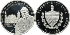 Cuba, 10 Pesos Havana 1998 - John Paul II