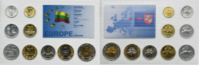 Set, Lithuania, 1-50 Centu and 1-5 Litai (9 pcs.)