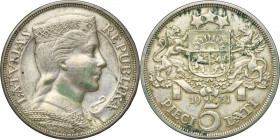 Latvia, Republic of Latvia, 5 Lati 1931