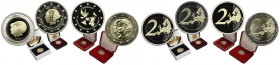 Set, Monaco and Belgium, 2 Euro 2011-2013 (4 pcs.)