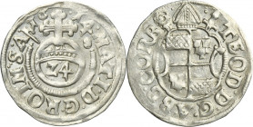Germany, Corvey Abbey, Theodor of Beringhausen, 1/24 Thaler Höxter 1614 - RARE