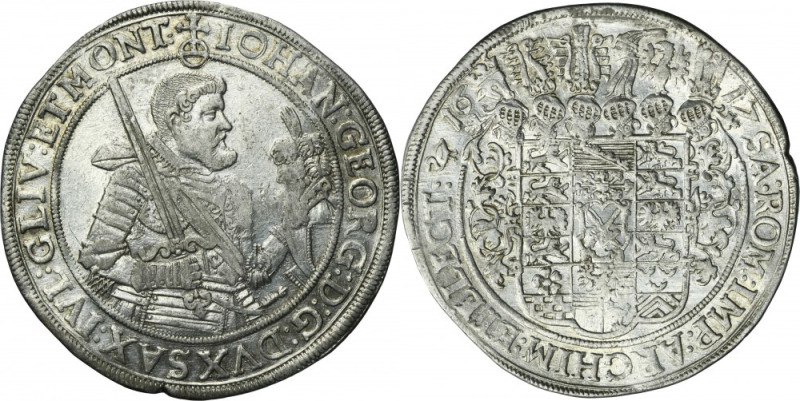 Germany, Electorate of Saxony, Johan Georg I, Thaler Dresden 1617 Mint luster on...