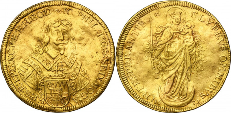Germany, Bishopric of Würzburg, Johann Philipp Franz von Schönborn, 5 Ducats 165...
