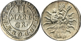 Germany, Principality of Braunschweig-Calenberg-Hannover, Johann Friedrich, 2 Mariengroschen Zellerfeld 1676