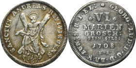 Germany, Duchy Braunschweig-Lüneburg-Calenberg-Hannover, Georg Ludwig I, 6 Mariengroschen Clausthal 1708 HB