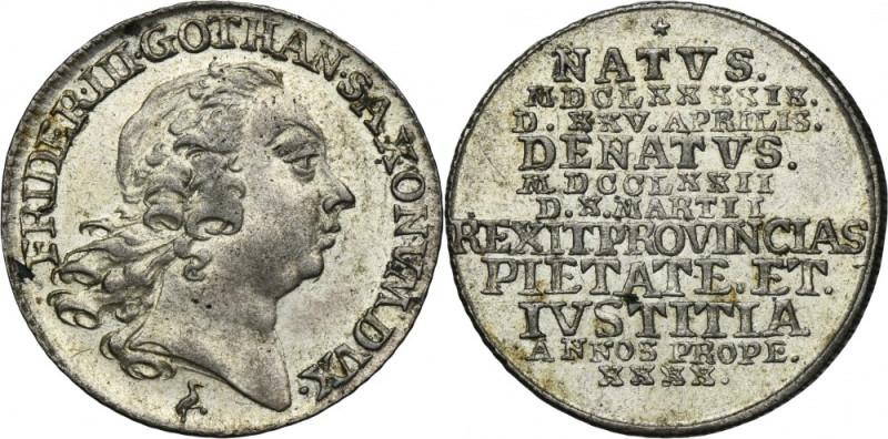 Germany, Duchy of Saxe-Gotha-Altenburg, Frederick III, 1/12 Thaler posthumous Go...