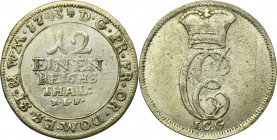 German, County of Eastern Friesland, Karl Edzard, 1/12 Thaler Esens 1743 ICG