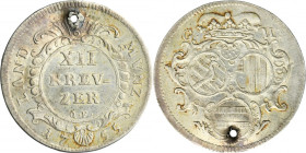 Germany, Wied-Neuwied, Johann Friedrich Alexander, 12 Kreuzer 1755 QF - RARE