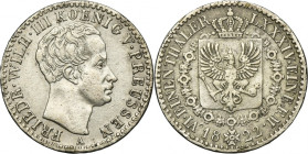 Germany, Kingdom of Prussia, Friedrich Wilhelm III, 1/6 Thaler Berlin 1822 A