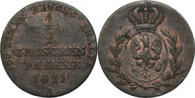 Germany, Kingdom of Prussia, Friedrich Wilhelm III, 1/2 Groschen Berlin 1811 A