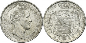 Germany, Saxony, Friedrich August II, Thaler Dresden 1852 F