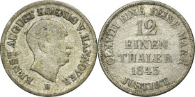 Germany, Kingdom of Hannover, Ernest August, 1/12 Thaler Hanover 1845 B