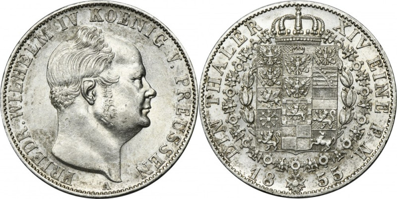 Germany, Kingdom of Prussia, Friedrich Wilhelm IV, Thaler Berlin 1855 A Silver '...