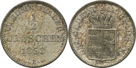 Germany, Grand Duchy of Oldenburg, Peter II, 1/2 Groschen Hannover 1858 B - ex. Dr. Max Blaschegg
