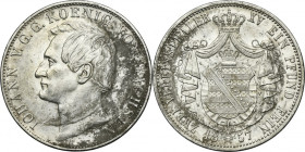 Germany, Kingdom of Saxony, Johann, 2 Thaler Dresden 1857 F