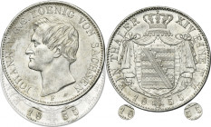 Germany, Saxony, Johann V, Thaler Dresden 1855 F