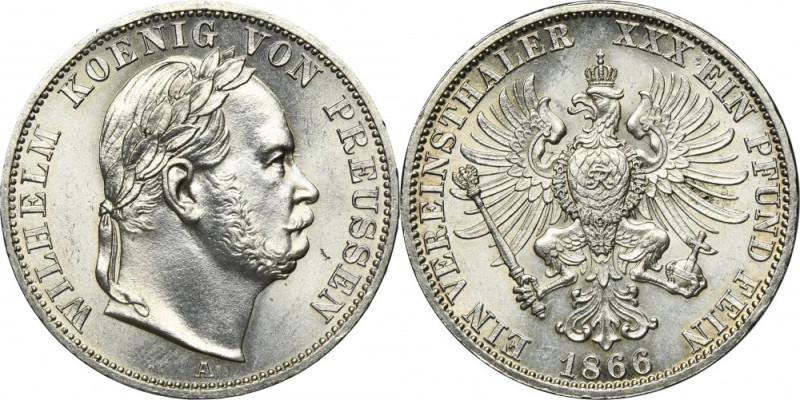 Germany, Kingdom of Prussia, Wilhelm I, Siegesthaler Berlin 1866 A Issue minted ...