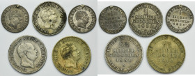 Set, Kingdom of Prussia, Frederick William IV and William I, 1/2 Silber Groschen, 1 Silber Groschen and 2 1/2 Silber Groschen (5 pcs)