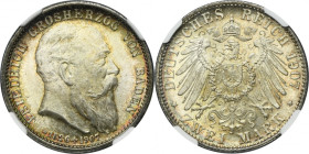 Germany, Baden, Friedrich I, 2 Posthumous mark Karlsruhe 1907 - NGC MS65