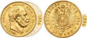 Germany, Kingdom of Prussia, Wilhelm I, 10 Mark Berlin 1886 A - RARE