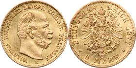 Germany, Kingdom of Prussia, Wilhelm I, 5 Mark Hannover 1887 B