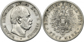 Germany, Kingdom of Prussia, Wilhelm I, 5 Mark Hannover 1876 B
