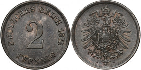 Germany, German Empire, Wilhelm I, 2 Pfennig Hamburg 1875 J
