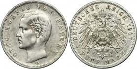 Germany, Kingdom of Bavaria, Otto, 5 Mark Munich 1907 D