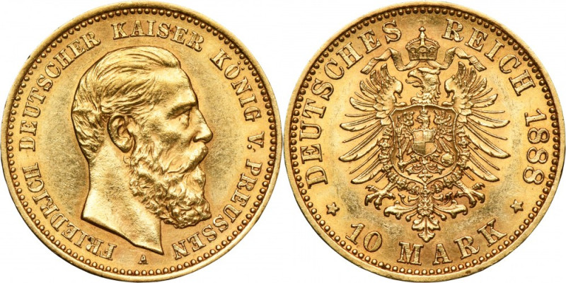 Germany, Kingdom of Prussia, Friedrich III, 10 Mark Berlin 1888 A .900 gold.
 ...