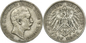 Germany, Kingdom of Prussia, Wilhelm II, 5 Mark Berlin 1900 A