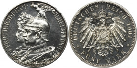 Germany, Kingdom of Prussia, Wilhelm II, 5 Mark Berlin 1901 - PROOF