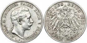 Germany, Kingdom of Prussia, Wilhelm II, 5 Mark Berlin 1901 A