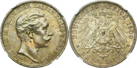 Germany, Kingdom of Prussia, Wilhelm II, 3 Mark Berlin 1909 A - NGC MS63
