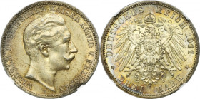 Germany, Kingdom of Prussia, Wilhelm II, 3 Mark Berlin 1911 A - NGC MS62