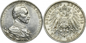 Germany, Kingdom of Prussia, Wilhelm II, 3 Mark Berlin 1913 A