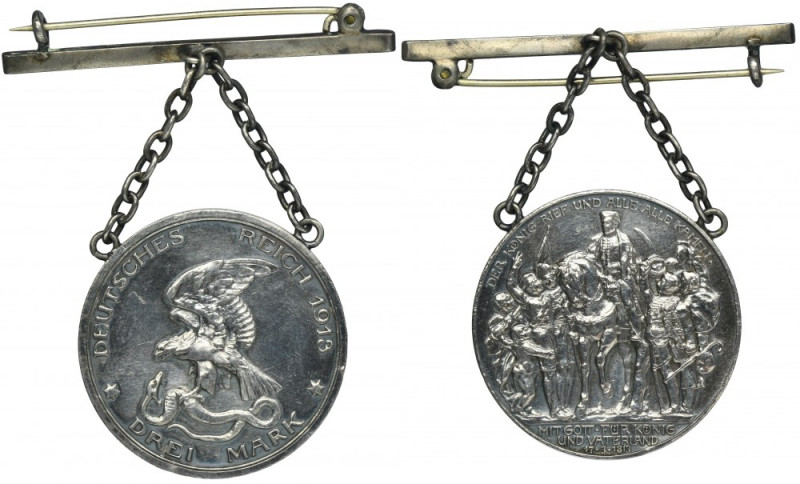 Germany, Kingdom of Prussia, Wilhelm II, 3 Mark Berlin 1913 A Issue minted on th...