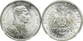 Germany, Kingdom of Prussia, Wilhelm II, 3 Mark Berlin 1914 A - NGC MS61