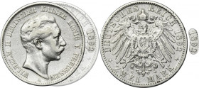 Germany, Kingdom of Prussia, Wilhelm II, 2 Mark Berlin 1892 A - RARE