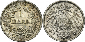 Germany, German Empire, Wilhelm II, 1 Mark Stuttgart 1914 F