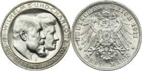 Germany, Kingdom of Württemberg, William II, 3 Mark Stuttgart 1911 F